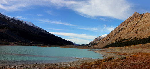 Scenic landscape in Jasper national park near Icefields park way