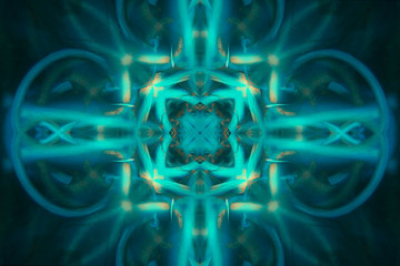 Dark and colorful electric cloud photography, symmetric rotated background textures.