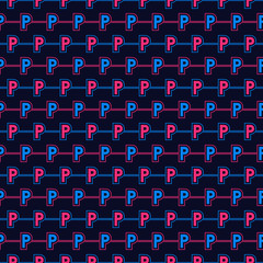Alphabet letter p vector seamless pattern