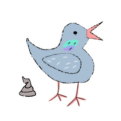 Funny dove illustration