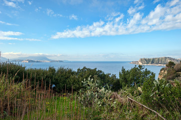 islands of procida and ischia seen from cape miseno.