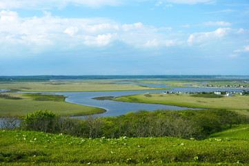 琵琶瀬展望台より望む霧多布湿原