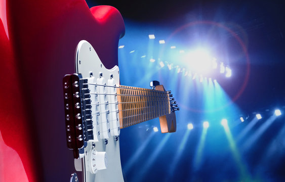 electro guitar on the stage