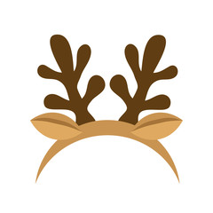 Mask with reindeer antler isolated on white background. Merry Christmas. vector illustration