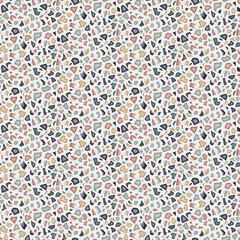 Abstract seamless pattern in terrazzo style. Vector modern texture for wallpaper, backdrop, fabric, etc.