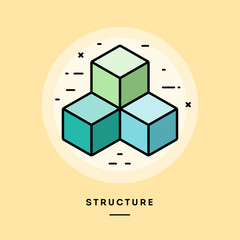 Structure, flat design thin line banner, usage for e-mail newsletters, web banners, headers, blog posts, print and more. Vector illustration.