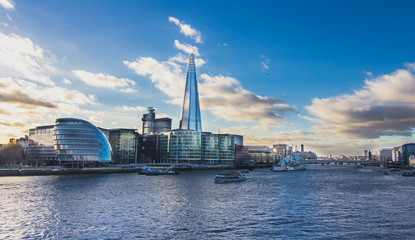 Obraz premium View of Thames River from London Tower Bridge - Stock image