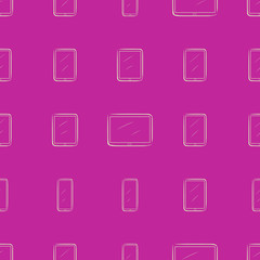 Seamless abstract hand drawn handphone or mobilephone, artistic for graphic design. Cover, backdrop, pattern & web.