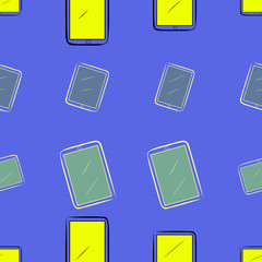 Seamless background or backdrop, handphone or mobilephone hand drawn, for design texture. Digital, creative, web & messy.