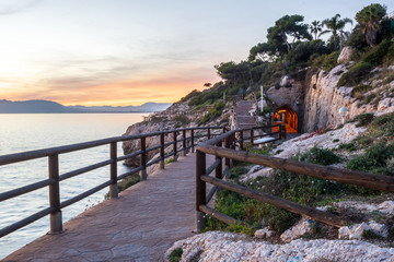 Obraz premium Malaga beach, promenade. Coast of Cala del Moral.
