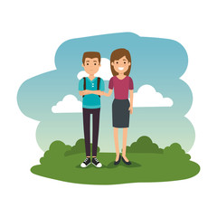 business couple in the camp