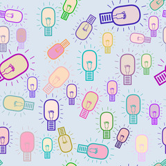 Seamless background for web page, graphic design, catalog or texture, hand drawn bulb. Decoration, canvas, drawing & artwork.