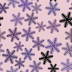 Seamless abstract hand drawn close-up of snow, artistic for graphic design, catalog, textile or texture printing & background.