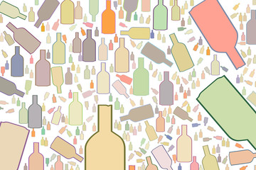 Bottle abstract, hand drawn texture, backdrop or background. Messy, pattern, style & design.