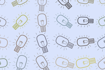 Background for web page, graphic design, catalog or texture, hand drawn bulb. Effect, artwork, drawing & wallpaper.