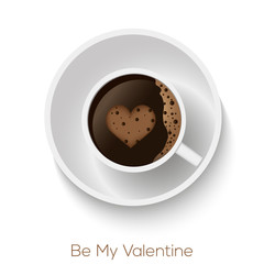 Coffee cup with hears form. Vector