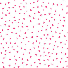 Fototapeta na wymiar Seamless pattern with colorful hearts for Valentine's Day. Vector