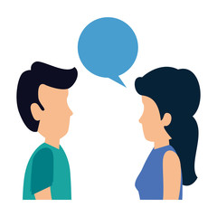 Fototapeta premium couple with speech bubble avatars