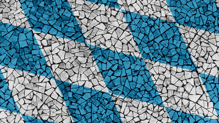 Mosaic Tiles Painting of Bavaria Flag, Background Texture