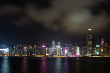 Fototapeta na wymiar Hong Kong Island skyline from Kowloon.