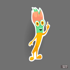 Cartoon characters sticker cute brush.