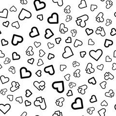 Hearts for Valentine's Day. Romantic feeling and love. Seamless vector EPS 10. Abstract geometric pattern. Multicolor Figures. Texture for print and Banner. Flat style