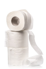 Roll Of Toilet Paper set Isolated On White Background