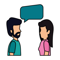 couple with speech bubble avatars