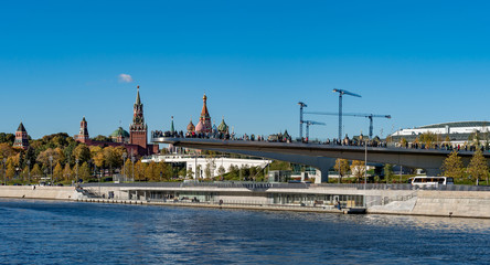 Fototapeta na wymiar View of Zaryadye park, new landmark in Moscow over Kremlin.