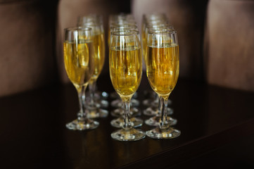 Glasses of champagne. Catering - Image