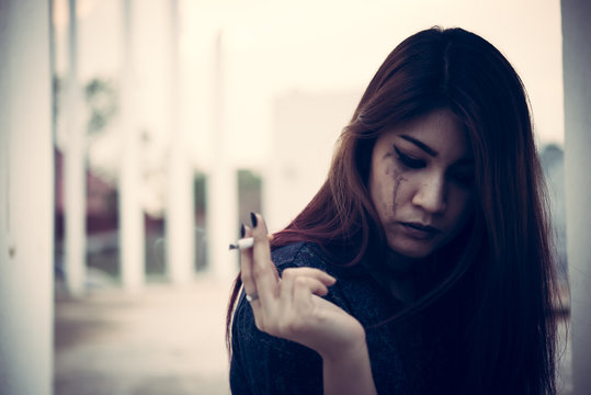 Asian women are drug addicts to inject heroin into their veins,Flakka drug or zombie drug is dangerous life-threatening,Thailand no to drug concept