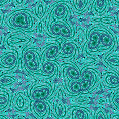 Bright neon zigzag pattern. Abstract splash, liquid shape in teal color