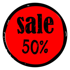 Banner Sale. Sale red tag isolated vector illustration. Sale badge, sticker, label, tag on red background.