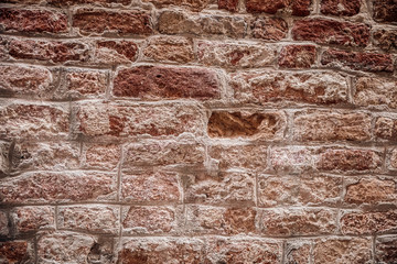 Red old vintage brick wall texture grunge