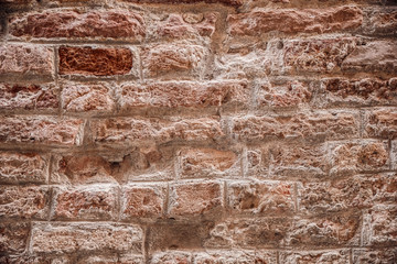 Red old vintage brick wall texture grunge