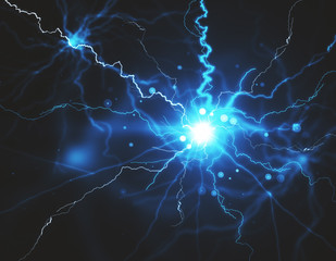Abstract blue lightning backdrop