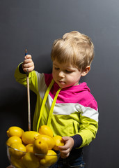 a little boy with a sword