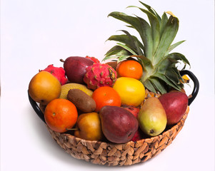 fruits in a wicker basket