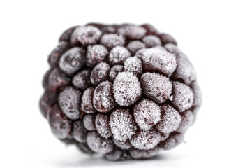Frozen blackberries closeup