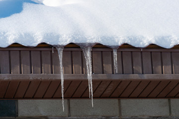 ice icicles on the roof