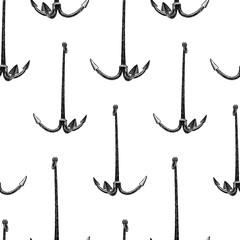 Seamless pattern of old sea anchors