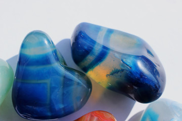 Sunlight passes through the translucent semi-precious agate stone.