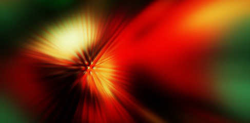 Abstract composition of radial colored rays. Blurred background.