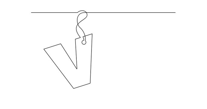 continuous line drawing of alphabet letter label design