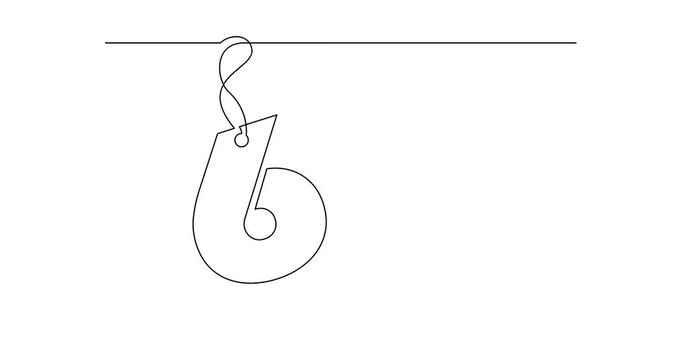 continuous line drawing of tag label number design