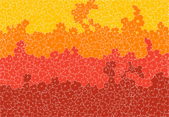 flowers red small orange petals large number