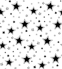 Seamless pattern hand-drawn stars.