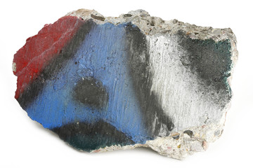 fragment of the Berlin Wall isolated on white background