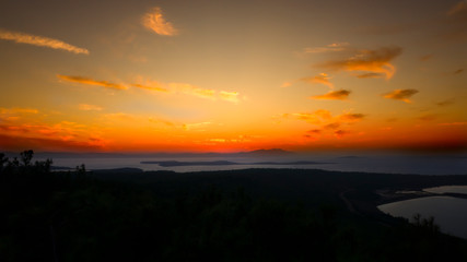 Obraz premium Dramatic sunset at Devil's Table (Seytan Sofrasi).