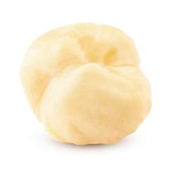 hazelnut peeled, isolated on white background, clipping path, full depth of field